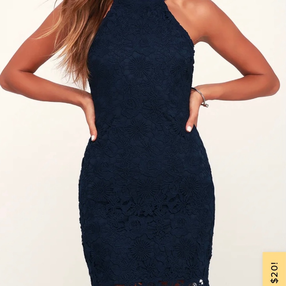 Lulus navy lace dress